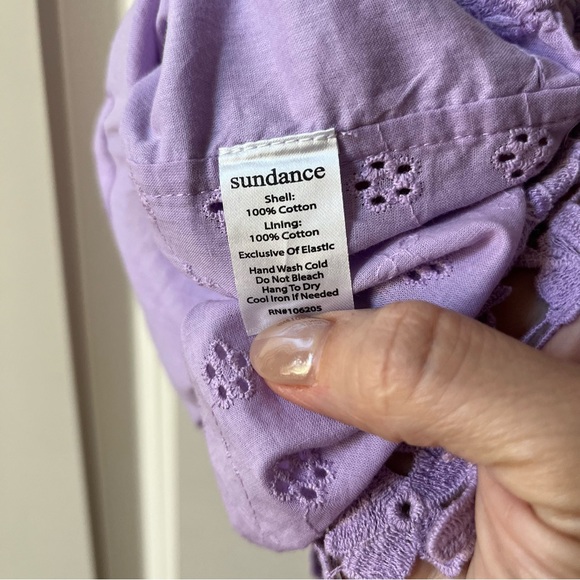 NWT Sundance Calabria Camisole Embroidered Lace Top lilac adjustable straps sz L - Picture 9 of 9
